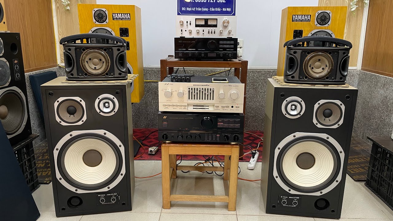 Cặp Loa Trio Ls-505 Đẳng Cấp Như JBL, Loa Pioneer V30, Amply Marantz Pm-700, Amply Sansui 777DG.