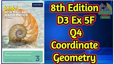 Q4  || Ex 5F || D3-8th Edition || Coordinate geometry