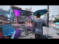 4k cyberpunk 2077 relaxing rainy day walking tour from downtown to japantown full tour