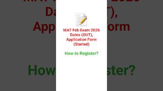 AIMA MAT Feb Exam 2026; Dates (OUT), Application Form (Started) #shortsfeed #shots