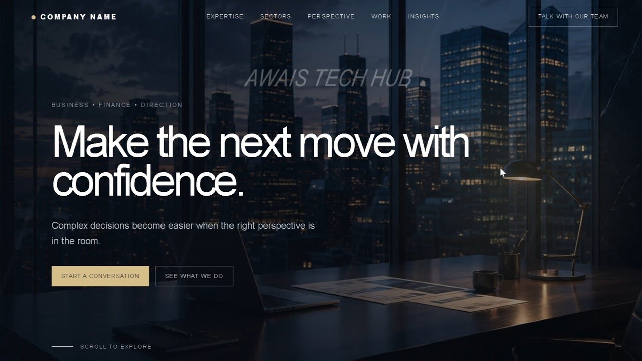 Premium Consulting Website Design | Modern Business Website UI & Scroll Animation