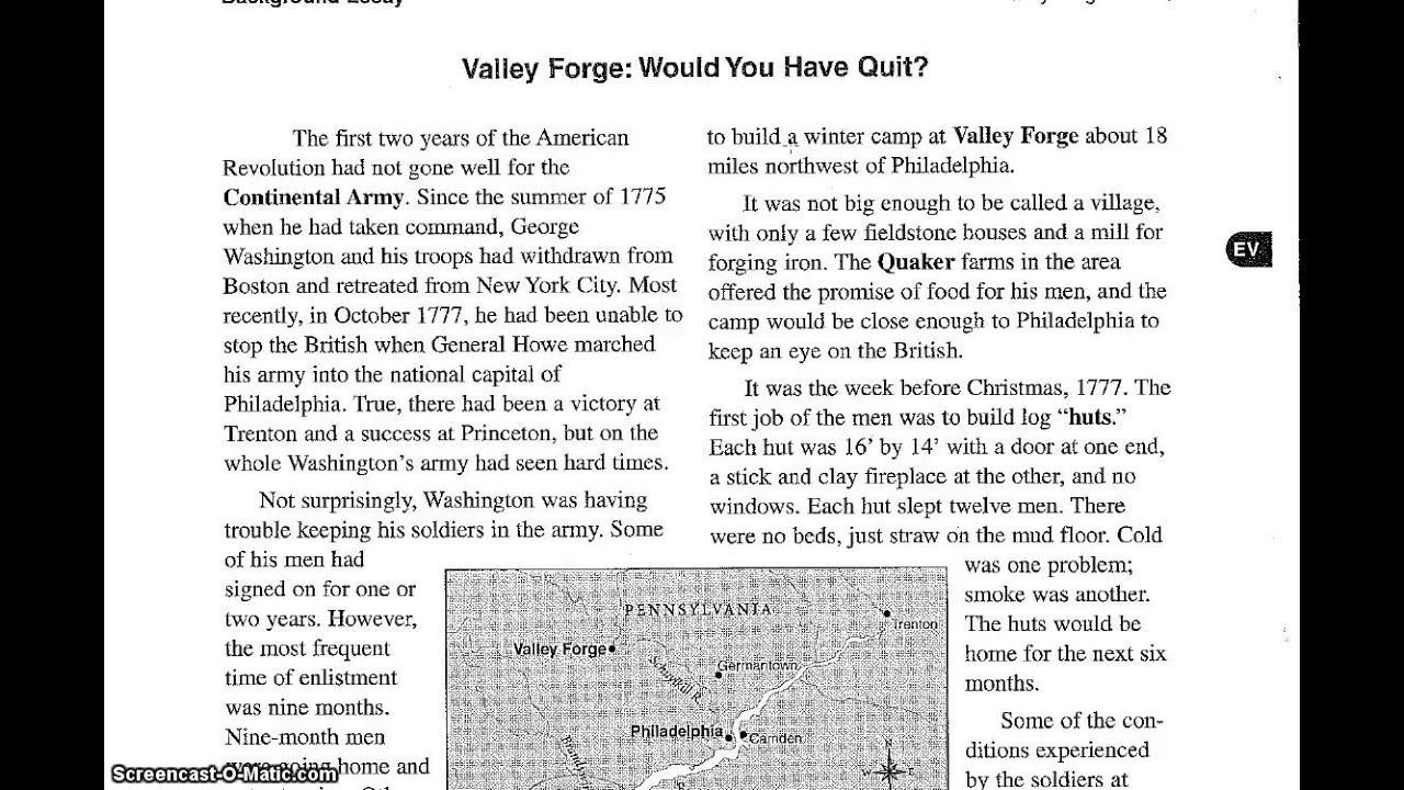 valley forge dbq background essay