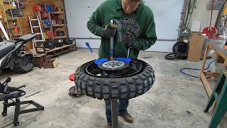 DIY motorcycle tire changing stand