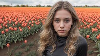 Tulip Tranquility: [4K] Ai Lookbook Featuring Stunning Model