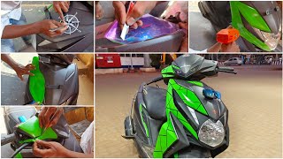 DIO STICKER MODIFICATION | DIO REDIUM  | HONDA DIO STICKERING| GREEN DIO | MATT GRAY screenshot 2