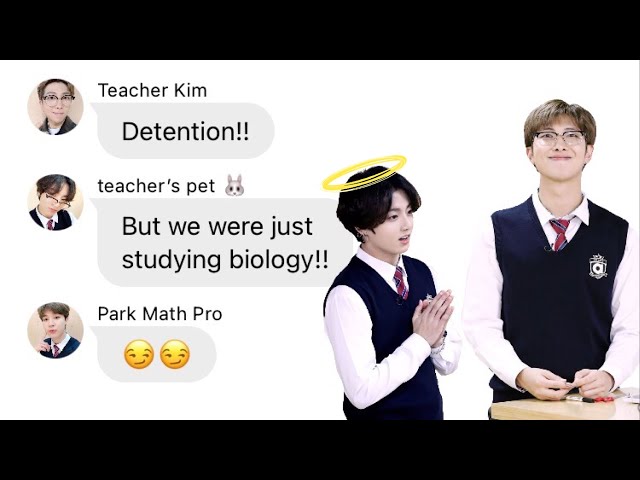 BTS TEXTS ► Vminkook at the school of Kim