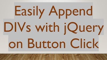 Easily Append DIVs with jQuery on Button Click