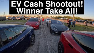 EV Cash Shootout!!! Tesla Plaids & More! 0.0000 Perfect Reaction Time?!? Drag Racing in 4K UHD!