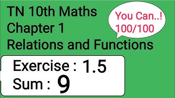 TN 10th Maths Chapter 1 Relations and Functions Exercise 1.5 Sum 9