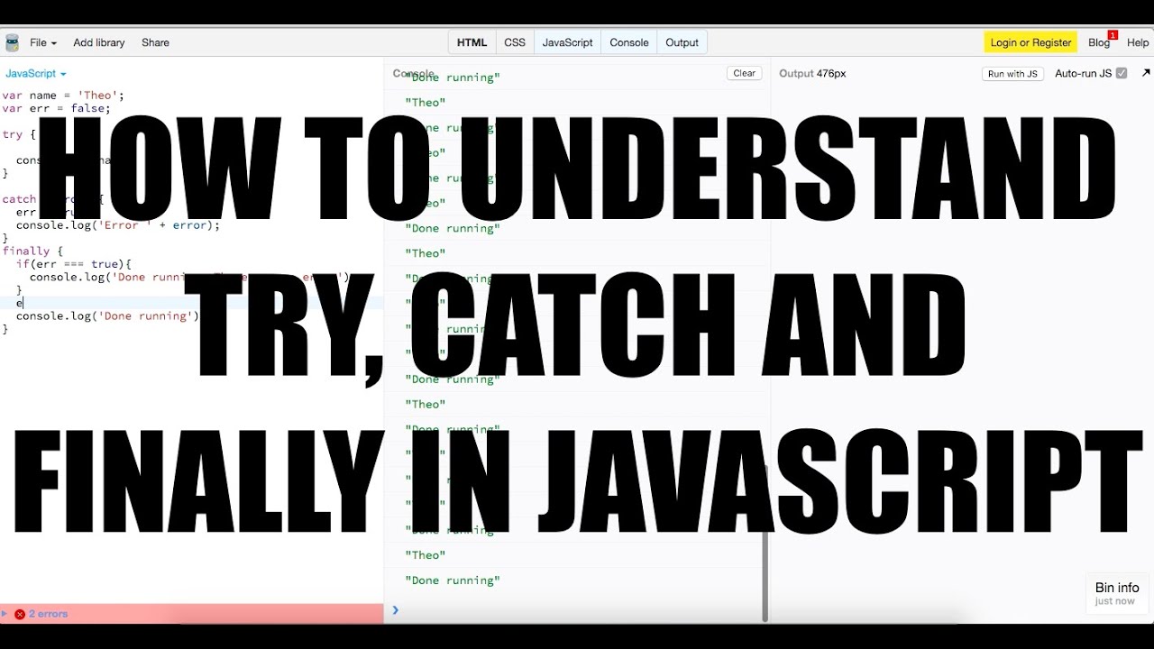 js try catch assignment