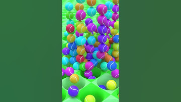 Into The Honeycomb Rainbow Tennis Balls Drop #satisfying #animation  #asmrsounds #knightcube