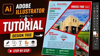 Sunrise Builders Flyer Design || Adobe Illustrator Real Estate Flyer Design Tutorial | Step-By-Step