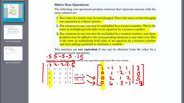 PreCalc 8.1 Matrix Solutions to Linear Systems