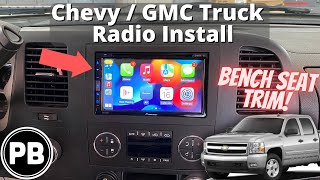 2007  2014 GMC / Chevy Radio Install Sierra, Silverado, Avalanche (Bench Seat)
