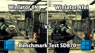 Winlator 6.1 vs Winlator Afei | Resident Evil 5 Benchmark Test | SD870 screenshot 4