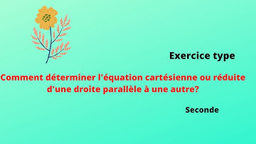 équation cartésienne ou réduite d