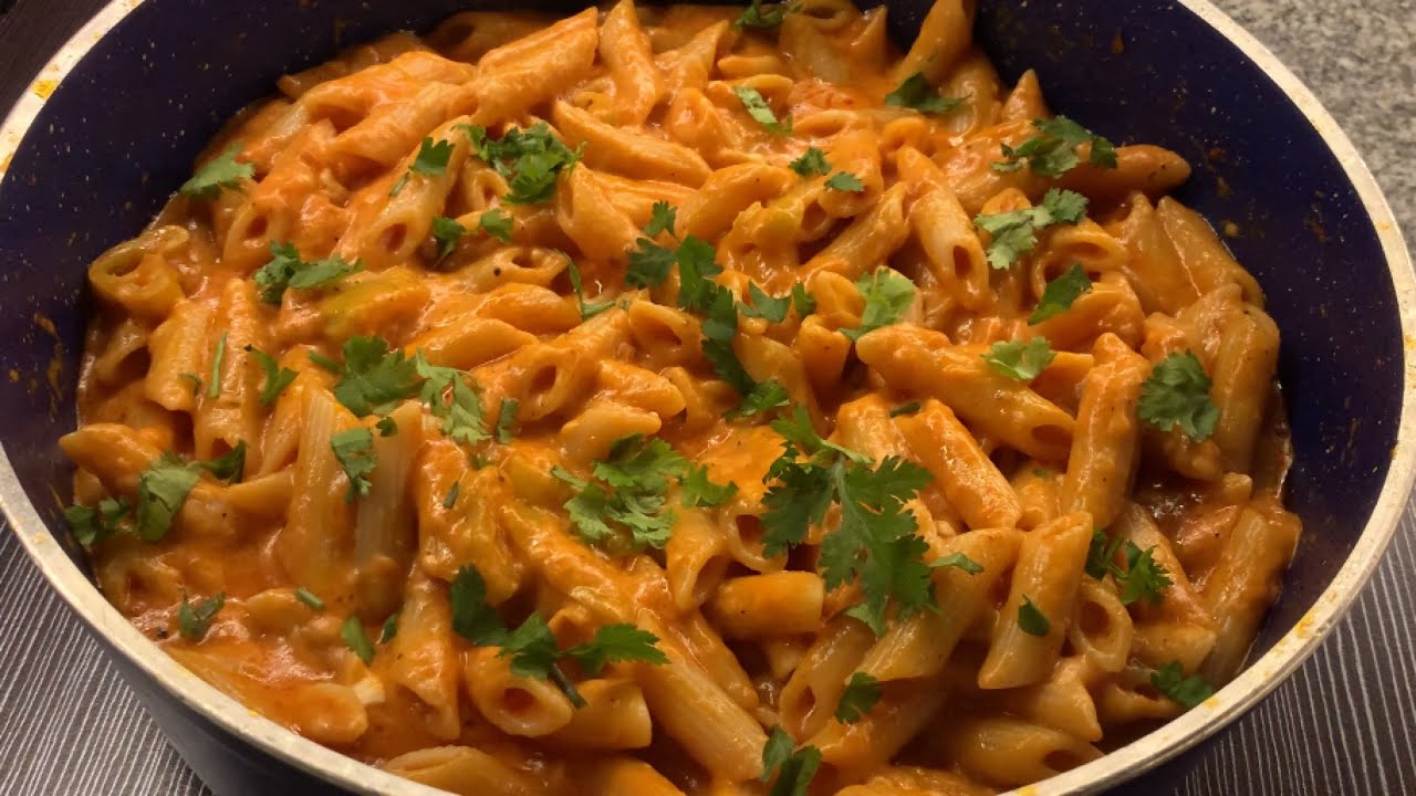المكرونة / الباستا pink صوص🍝أحلى واسرع طبق مكرونة للغدا والعشا وجوع آخر الليل