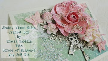 Scraps of Elegance May 2016 Kit Trinket Box SOE ~ Trinket Box with Graphic45 ATC Book Box