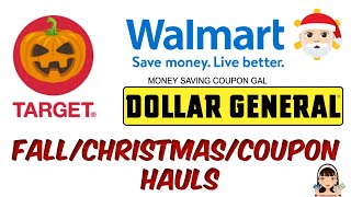 TARGET, WALMART AND DOLLAR GENERAL HAULS | FALL | CHRISTMAS | COUPON HAUL |  MONEYSAVINGCOUPONGAL