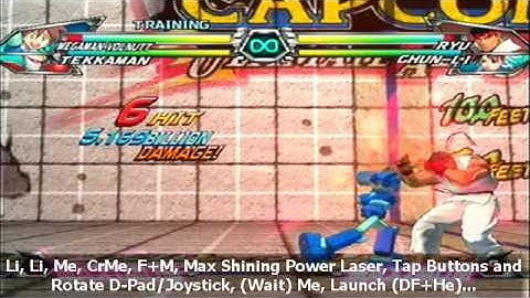 Tatsunoko Vs. Capcom Combos 01 - Megaman Volnutt w/ Tekkaman Backup