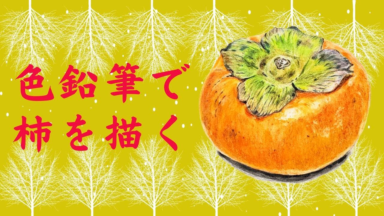 色鉛筆】柿の描き方/イラストメイキング/colored pencil drawing