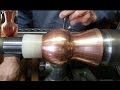 Metall gedrückte ( Metal spinning) Kupfervase (Coppervase) auf Teilfutter 4K