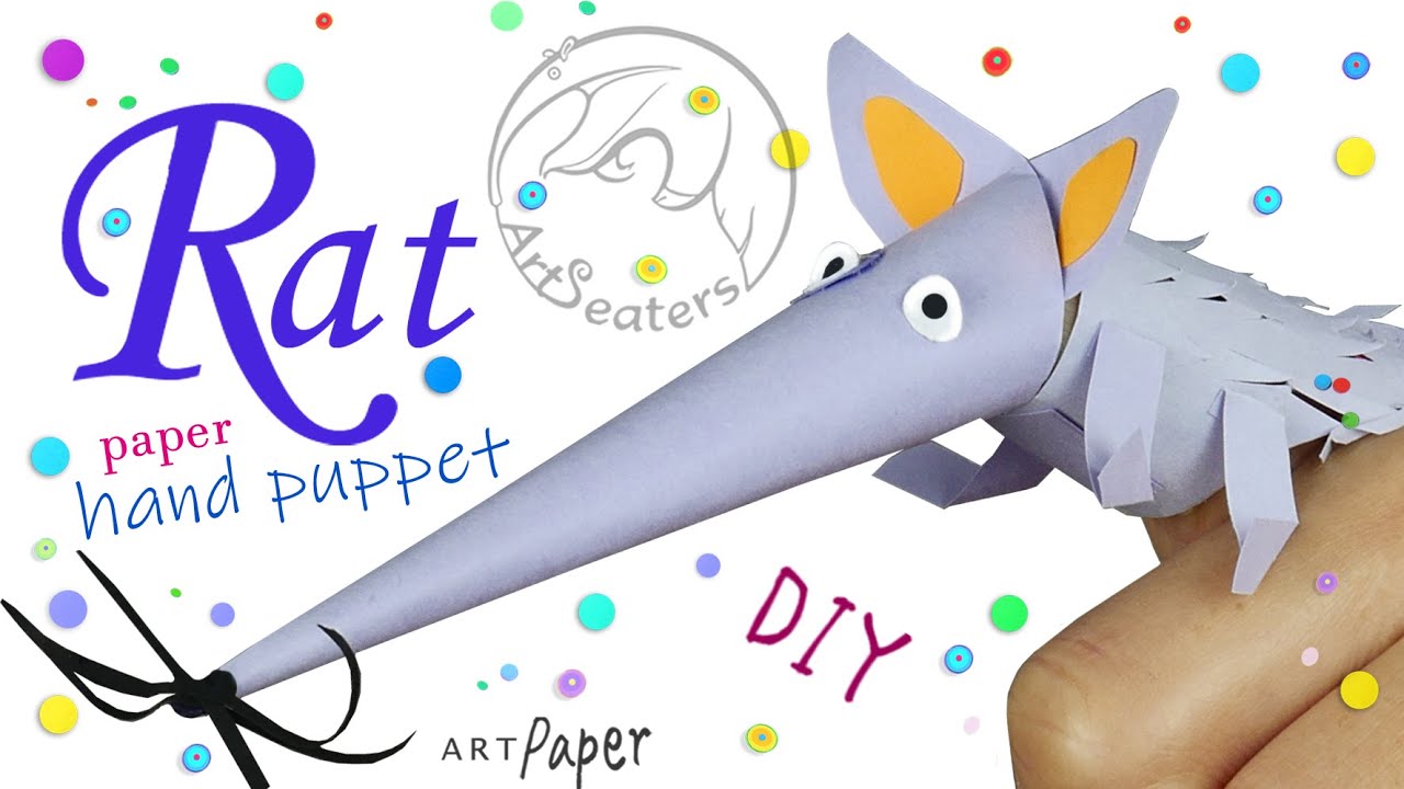 How to make a Paper Rat Finger Puppet - Paper Crafts - DIY - tutorial