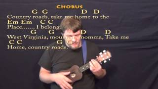 Country Roads (John Denver) Ukulele Cover Lesson with Chords/Lyrics chords