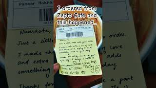 Not every day does your food delivery come with a little surprise...but today, mine did#foodie#zepto