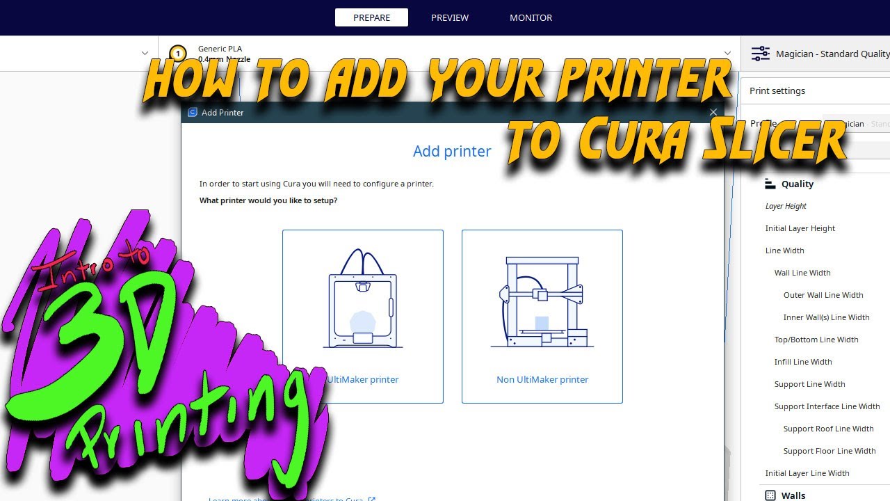How to add your 3d Printer to Cura Slicer! - YouTube