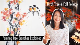 New technique for painting white birch tree