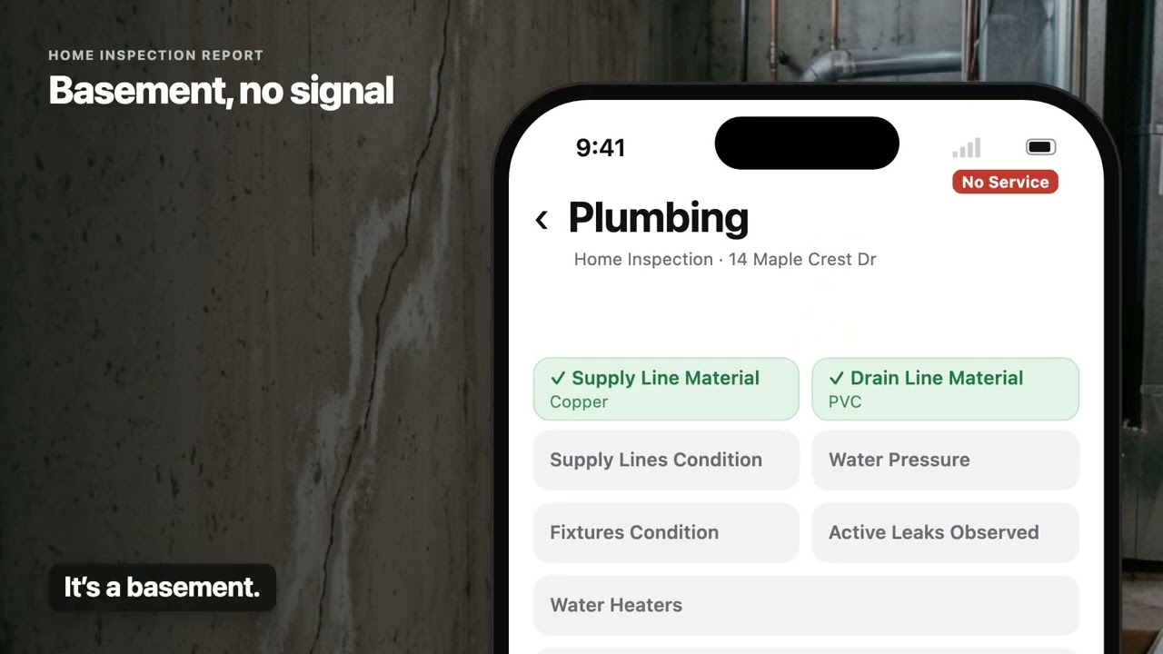 Home Inspection Report — Finish It On Site, Send It From the Driveway