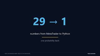 MetaTrader 5 + Python: 29 Numbers In, 1 Probability Out