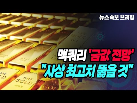   뉴스속보 맥쿼리 금값 전망 사상 최고치 뚫을 것 정완진TV