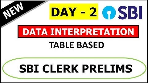 Data Interpretation DAY - 2 (Table DI) SBI CLERK 2018 EXAM
