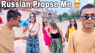 Russian Propose Me In Taj Mahal 🤩 | Taj Mahal Prr Etni Sari Cute Girls 😍 | Tiger Kirar Vlogs