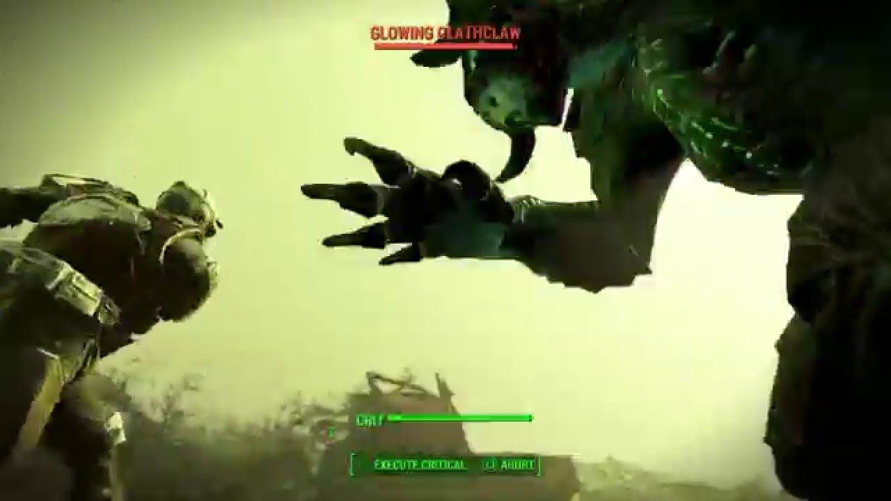 Fallout 4 Fighting Glowing Deathclaw with a sword YouTube