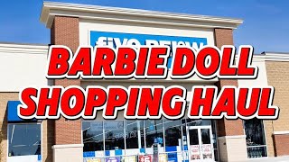 🎀BARBIE DOLL SHOPPING AT FIVE BELOW! 💕 Fashion Packs, Miniatures & Doll Finds for Collectors!🎀