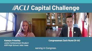 Congressman Zach Nunn and Junior Achievement Student Discuss Financial Education