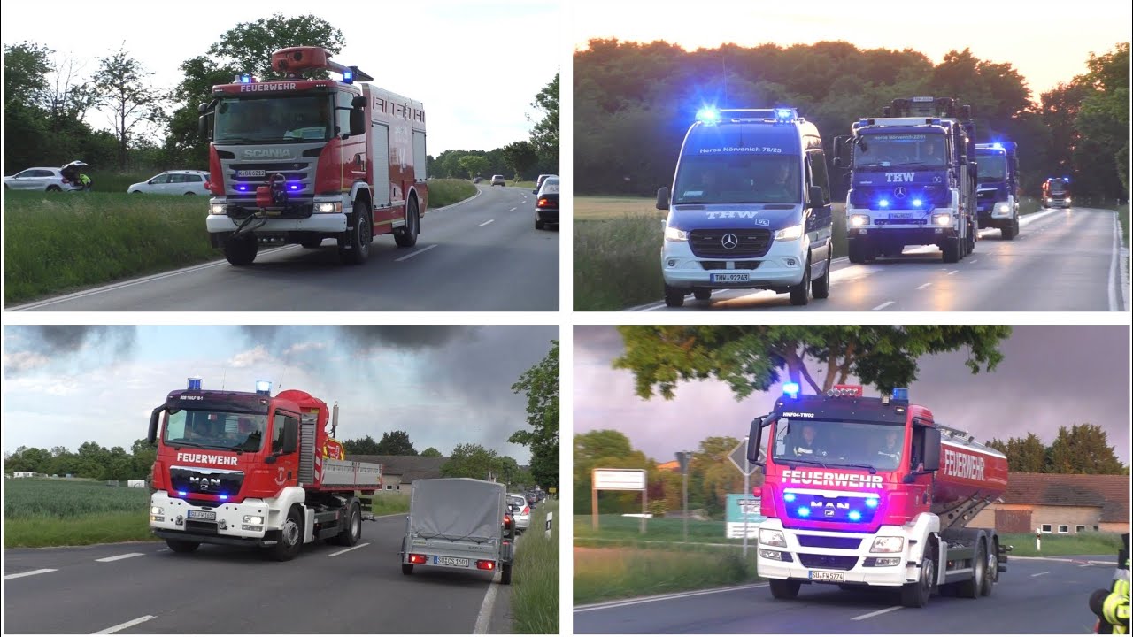 [Brennt Entsorgungsunternehmen] Einsatzfahrten zu Großbrand in Swisttal