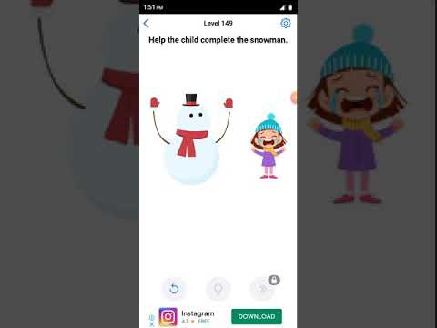Easy game level 149 Help the child complete the snowman walkthrough