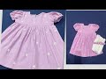 Baby dress with minimal hand embroidery for summer 🌷