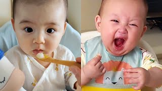 Babies eat. Funniest moments.