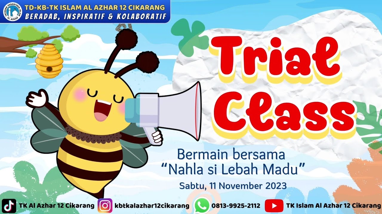 TRIAL CLASS TODDLER-KB-TK ISLAM AL AZHAR 12 CIKARANG || Sabtu,11 November 2023