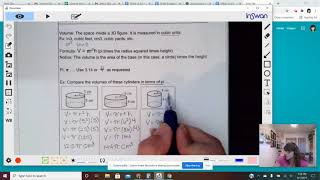 Math 8 Lesson 13-2 Volume of a Cylinder (GA)
