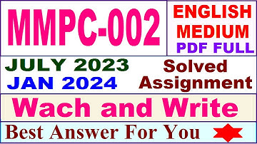 mmpc 002 solved assignment 2024 / mmpc 2 solved assignment 2023 / mmpc 2 assgnment 2023-24