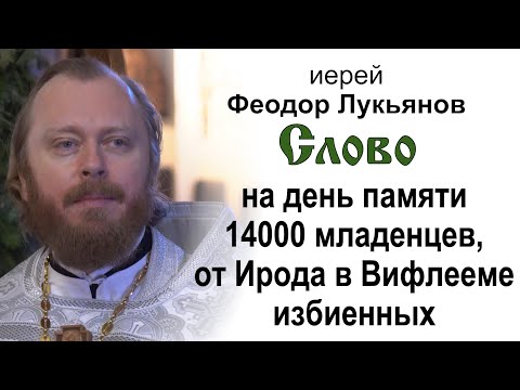 На день памяти 14000 младенцев, от Ирода в Вифлееме избиенных (2026.01.10). Иерей Феодор Лукьянов
