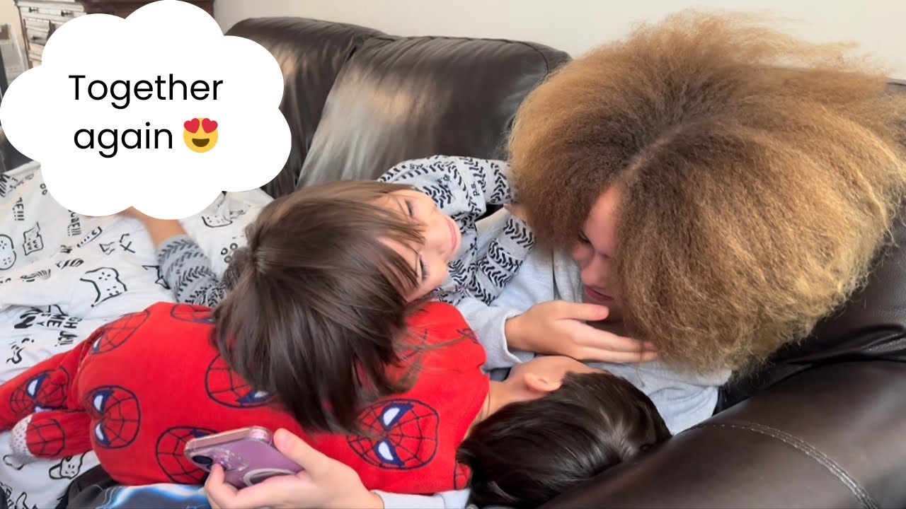 Bella is here. The boys were happy to have their sister back 😍