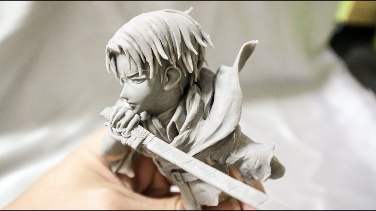 進撃の巨人リヴァイ兵長のフィギュア作ってみた Sculpting Making Figure Levi Youtube