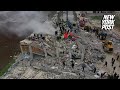 Drone footage shows mountain of rubble in syrias sarmada  new york post